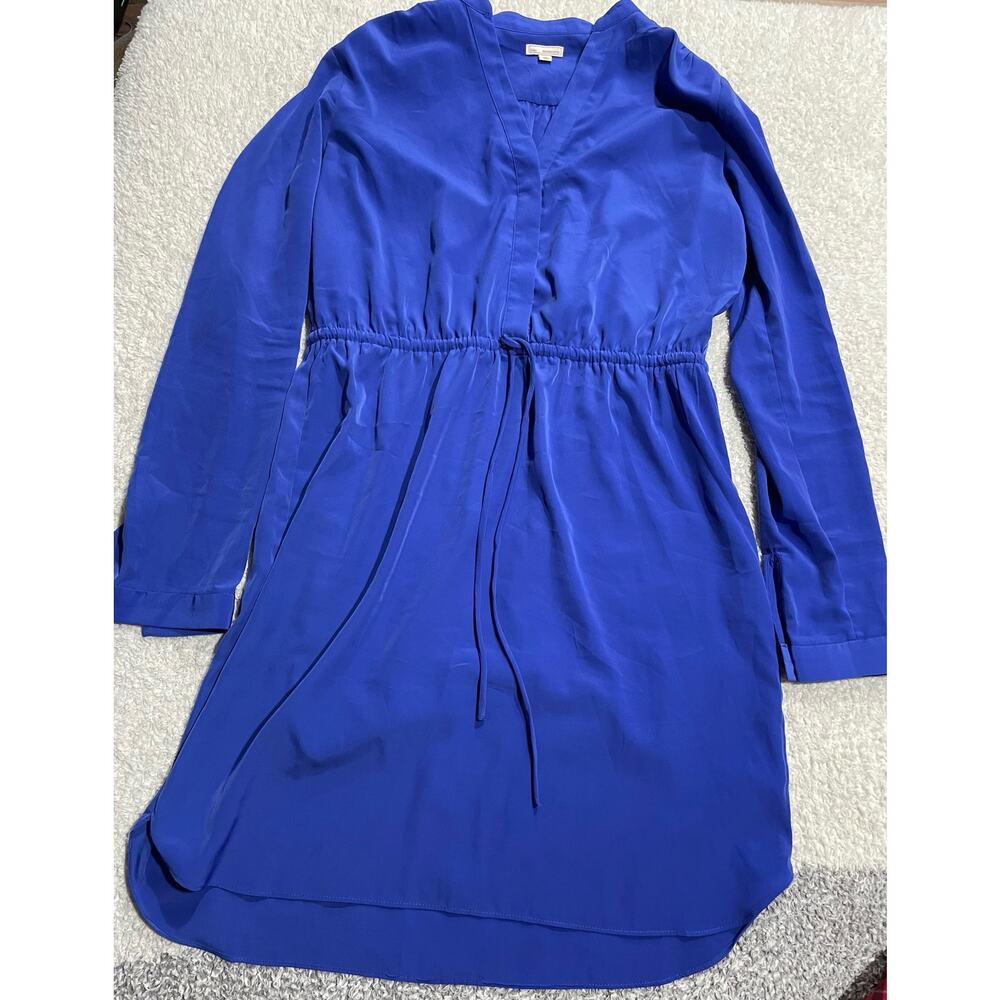 Gap Designed & Crafted Women's Sz Small Shirt Dress V Neckline Empire Waist Blue